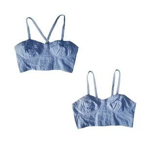 Dallin Chase Chambray cropped bustier